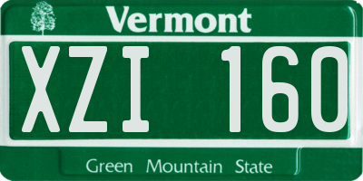 VT license plate XZI160