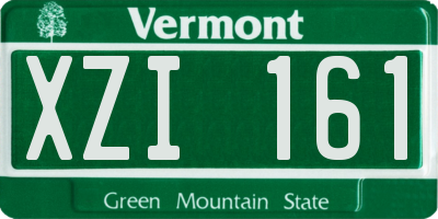 VT license plate XZI161