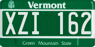 VT license plate XZI162