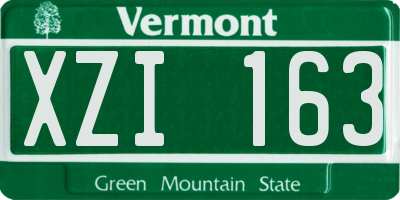 VT license plate XZI163
