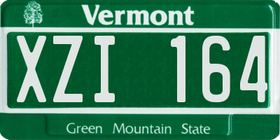 VT license plate XZI164