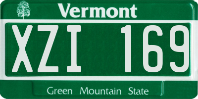 VT license plate XZI169