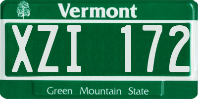 VT license plate XZI172