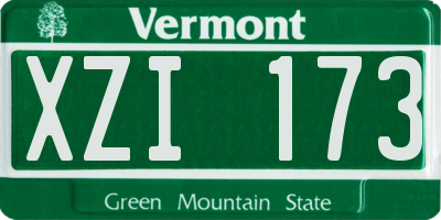 VT license plate XZI173