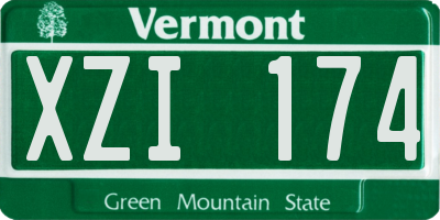 VT license plate XZI174