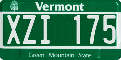 VT license plate XZI175