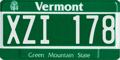 VT license plate XZI178