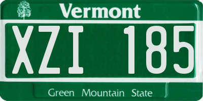 VT license plate XZI185