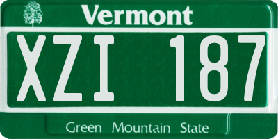 VT license plate XZI187