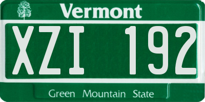VT license plate XZI192