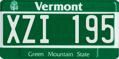 VT license plate XZI195