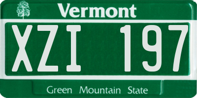 VT license plate XZI197