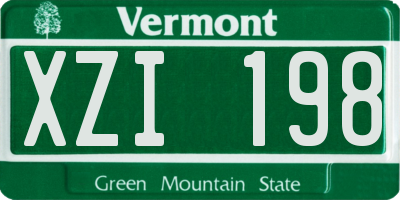 VT license plate XZI198
