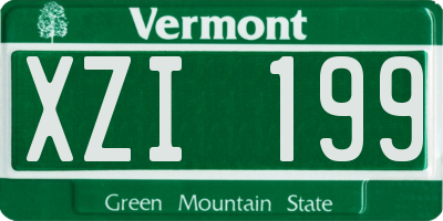 VT license plate XZI199