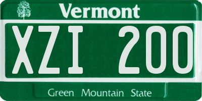 VT license plate XZI200