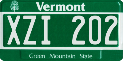 VT license plate XZI202