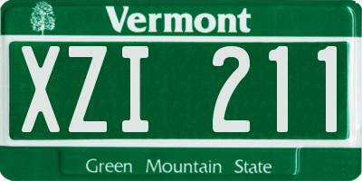 VT license plate XZI211