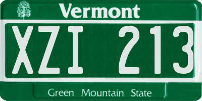 VT license plate XZI213