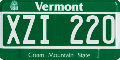 VT license plate XZI220