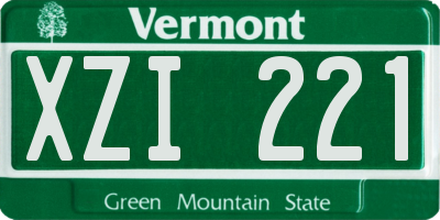 VT license plate XZI221