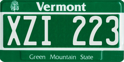 VT license plate XZI223