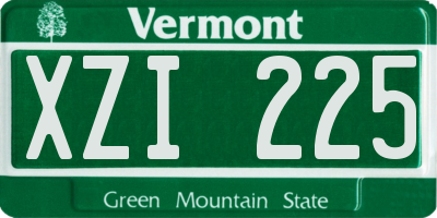 VT license plate XZI225