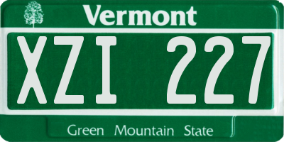 VT license plate XZI227