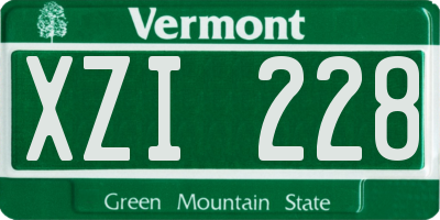 VT license plate XZI228
