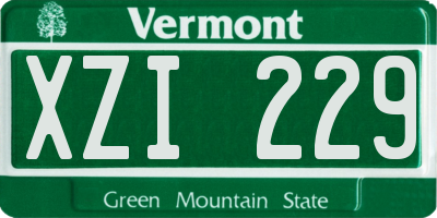 VT license plate XZI229