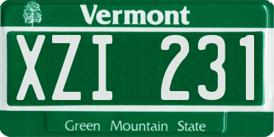 VT license plate XZI231