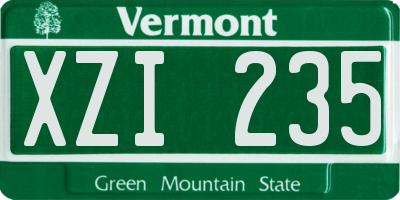 VT license plate XZI235