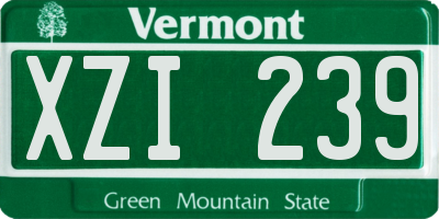 VT license plate XZI239