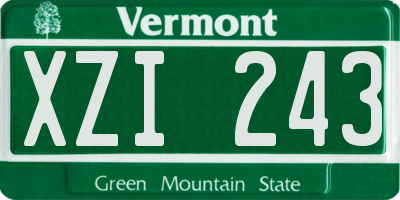 VT license plate XZI243