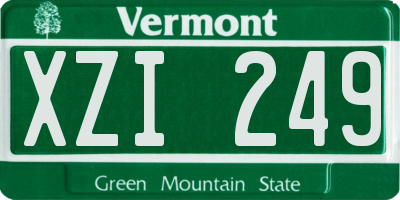 VT license plate XZI249