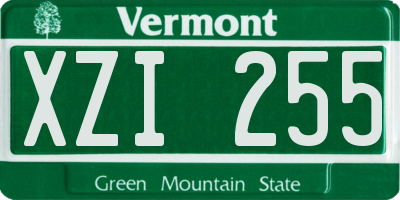 VT license plate XZI255