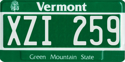 VT license plate XZI259