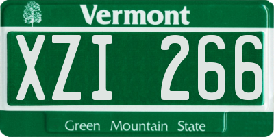 VT license plate XZI266