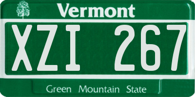 VT license plate XZI267