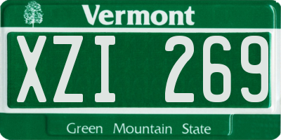 VT license plate XZI269