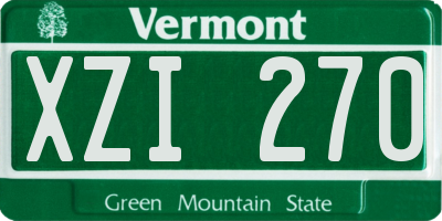 VT license plate XZI270