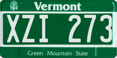VT license plate XZI273