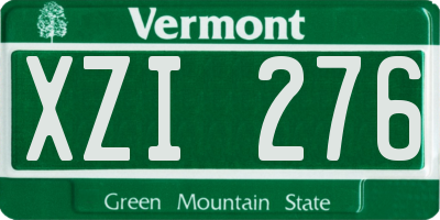 VT license plate XZI276