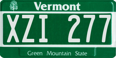VT license plate XZI277