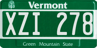 VT license plate XZI278