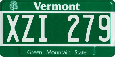 VT license plate XZI279
