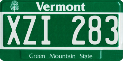 VT license plate XZI283