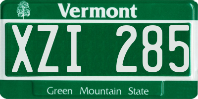 VT license plate XZI285