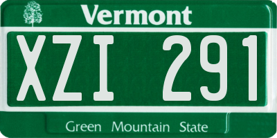 VT license plate XZI291