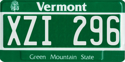 VT license plate XZI296