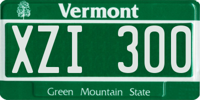 VT license plate XZI300